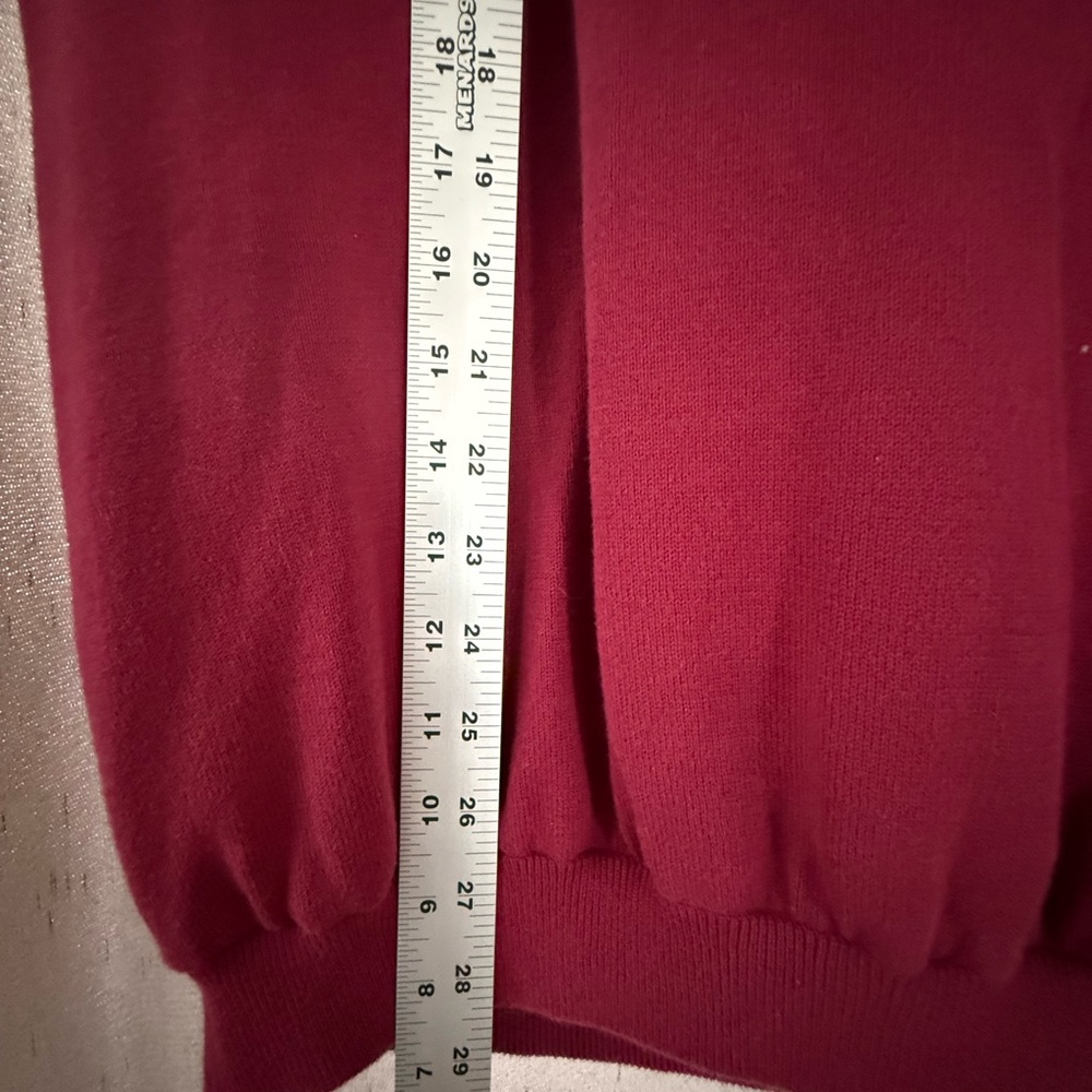 TEHAMA Men's XL Combed Cotton Golf Vest Burgundy Full Zip - Picture 6 of 6